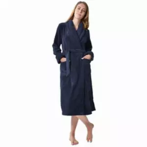 RAIKOU Bademantel Homewear / Morgenmantel /Saunamantel / Hausmantel für Damen, Polyester, Gütel, aus luxuriösem Flausch Coral Fleece blau 36/38