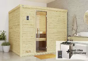 weka Premium Massivholz-Sauna Bergen Gr. 3 Sparset 7,5 kw OS GLO782281647