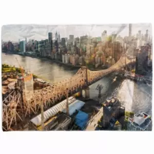 Sinus Art Handtücher Handtuch Strandhandtuch Saunatuch Kuscheldecke mit Fotomotiv New York Skyline H, Baumwolle-Polyester-Mix (1-St), Handtuch 70 cm x 140 cm