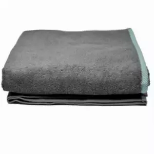 HOMELEVEL Handtuch, XL Sauna Handtuch - 180x100cm - Baumwolle - Saunatuch grau|grün