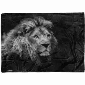 Sinus Art Handtücher Handtuch Strandhandtuch Saunatuch Kuscheldecke mit Tiermotiv Löwe Schwarz Weiß, Baumwolle-Polyester-Mix (1-St), Handtuch 100 cm x 180 cm