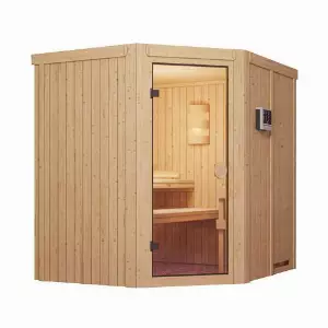 Karibu-Sauna »Lillian«, 196 x 170 cm, 9-kW-Bio-Ofen