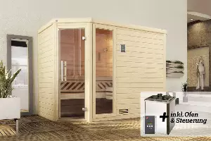 weka Premium Massivholz-Sauna Turku Gr. 3 Sparset 7,5 kW OS GLO782281655