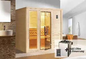weka Premium Massivholz-Sauna Bergen Gr. 1 Sparset 7,5 kW OS GLO782281641