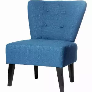 Sessel BRIGHTON, Füße aus Massivholz, blau